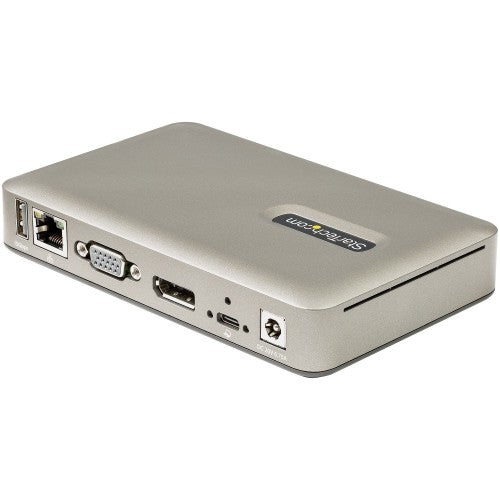 StarTech.com USB C Dock - USB-C to DisplayPort 4K 30Hz or VGA - 65W USB Power Delivery Charging - 4-Port USB 3.1 Gen 1 Hub - Universal USB-C Laptop Docking Station with Ethernet - TAA