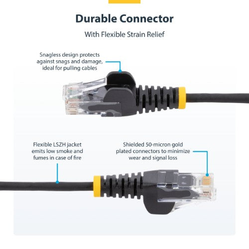 StarTech.com 10m Pink Slim CAT6 Ethernet Cable, Snagless, 100W PoE, UTP, LSZH, 28AWG Pure Bare Copper Wire, Slim RJ45 Network Patch Cord w/Strain Reliefs, Individually Tested