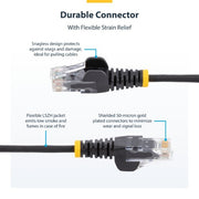 StarTech.com 1m White Slim CAT6 Ethernet Cable, Snagless, 100W PoE, UTP, LSZH, 28AWG Pure Bare Copper Wire, Slim RJ45 Network Patch Cord w/Strain Reliefs, Individually Tested