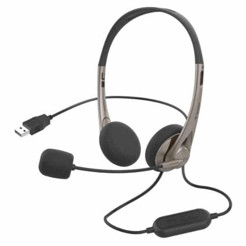 Verbatim 66556 headphones/headset Wired Head-band Calls/Music USB Type-A Black, Grey
