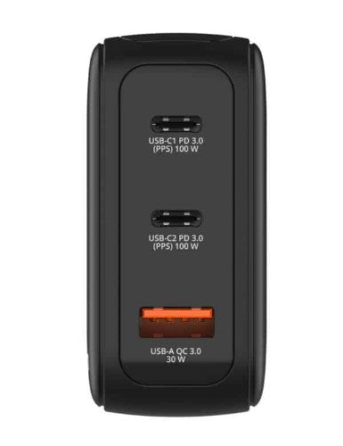 Verbatim 100W Mini GaN Charger with Display Universal Black AC Fast charging Indoor