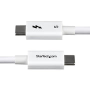 StarTech.com 1.5ft (50cm) Thunderbolt 5 Cable, 80Gbps/Up to 120Gbps, 240W PD, 8K 60Hz, Certified Thunderbolt Cable, Compatible w/Thunderbolt 4/USB4/USB-C - White