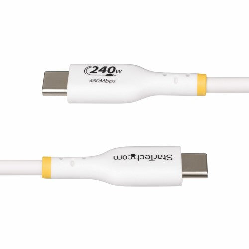 StarTech.com 3.3ft (1m) USB-C Charging Cable, Charge & Sync, 240W (5A) PD EPR, USB 2.0 Laptop Charger Cable, USB-IF Certified, TPE Jacket - White USB C Charging Cord