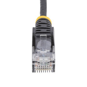 StarTech.com 5m Black Slim CAT6 Ethernet Cable, Snagless, 100W PoE, UTP, LSZH, 28AWG Pure Bare Copper Wire, Slim RJ45 Network Patch Cord w/Strain Reliefs, Individually Tested