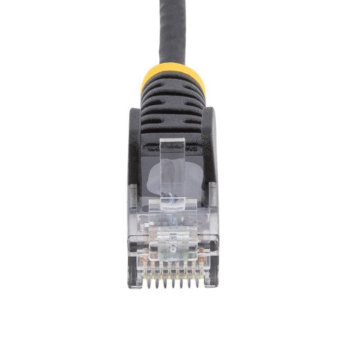StarTech.com 10m Black Slim CAT6 Ethernet Cable, Snagless, 100W PoE, UTP, LSZH, 28AWG Pure Bare Copper Wire, Slim RJ45 Network Patch Cord w/Strain Reliefs, Individually Tested