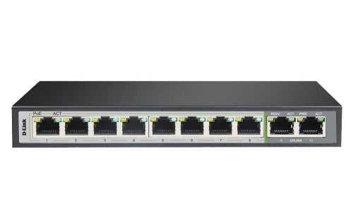 D-Link DGS-F1010P-E network switch Unmanaged Gigabit Ethernet (10/100/1000) Power over Ethernet (PoE) Black