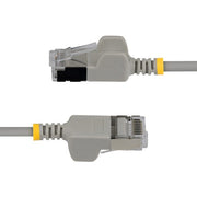StarTech.com 50cm Gray Ultra Slim Cat6A Ethernet Cable, Snagless, FTP, Pure Bare Copper Wire, 34AWG Slim RJ45 Network Patch Cord, Individually Tested