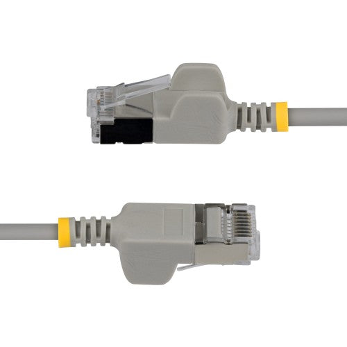 StarTech.com 3m Gray Ultra Slim Cat6A Ethernet Cable, Snagless, FTP, Pure Bare Copper Wire, 34AWG Slim RJ45 Network Patch Cord, Individually Tested