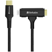 Verbatim USB-C & Lightning 2-in-1 Cable (120cm) USB cable 1.2 m USB C USB C/Lightning 0.48 Gbit/s 60 W Black
