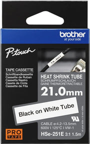 Brother HSE-251E label-making tape Black on white