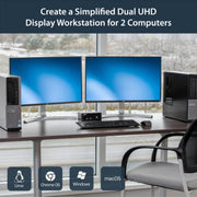 StarTech.com 2-Port DisplayPort Dual-Monitor KVM Switch - 4K 60Hz - TAA