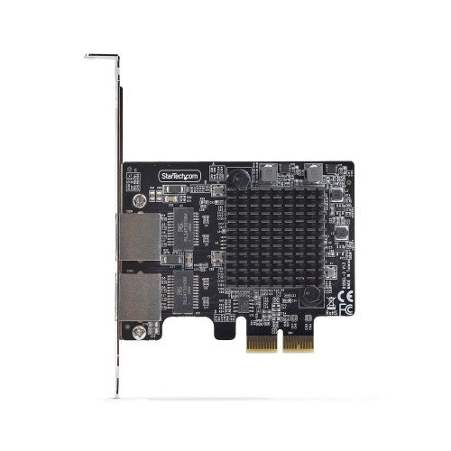 StarTech.com 2-Port 5G Gigabit PCIe Network Adapter Card, 5G/2.5G/1G/100M/10M PCI Express LAN Card, Realtek RTL8126, Windows and Linux, TAA Compliant