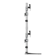 StarTech.com Desktop Quad Monitor Stand - Ergonomic VESA 4 Monitor Arm (2x2) up to 32" (17.6lb/8kg) - Free Standing Articulating Universal Pole Mount - Height Adjustable/Tilt/Swivel/Rotate - Silver