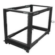 StarTech.com 12U 4-Post Server Rack, 19in Open Frame Rack with 40in (101cm) Mounting Depth and 1200lb (544kg) Weight Capacity, Mobile or Floor Mount IT Rack