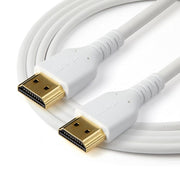 StarTech.com 3ft (1m) Slim HDMI Cable, Flexible Premium Certified HDMI 2.0 Cord with Ethernet, UHD 4K 60Hz HDR10, Durable Aramid Fiber Design with TPE Jacket, White