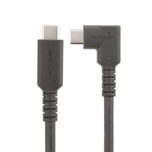 StarTech.com 3ft (1m) USB-C Cable, Right-Angled, USB 10Gbps, 100W (5A) Power Delivery, 8K 60Hz / 4K 144Hz DP Alt Mode, Rugged USB C Cord - Thunderbolt Compatible