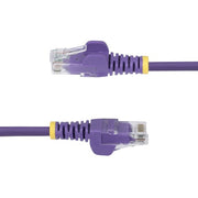 StarTech.com 10m Purple Slim CAT6 Ethernet Cable, Snagless, 100W PoE, UTP, LSZH, 28AWG Pure Bare Copper Wire, Slim RJ45 Network Patch Cord w/Strain Reliefs, Individually Tested
