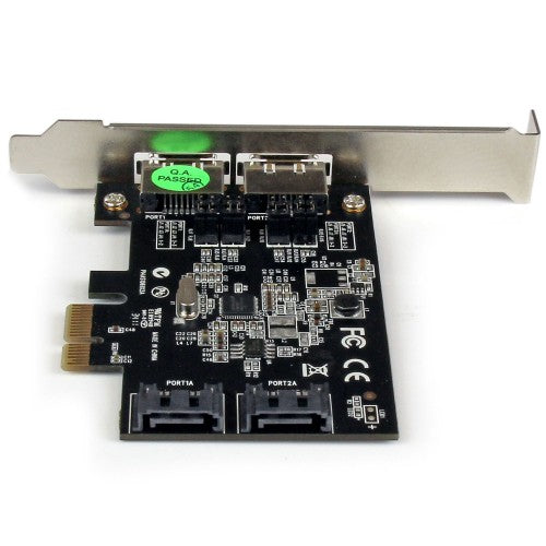 StarTech.com 2 Port PCI Express SATA 6 Gbps eSATA Controller Card - Dual Port PCIe x1 SATA III Adapter with Configurable Internal/External Connectivity