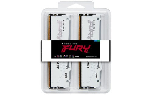 Kingston Technology FURY Beast 32GB 6000MT/s DDR5 CL30 DIMM (Kit of 2) White RGB EXPO