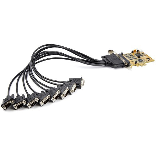 StarTech.com 8-Port PCI Express RS232 Serial Adapter Card, PCIe RS232 Serial Card, 16C1050 UART, Multiport Serial DB9 Controller/Expansion Card, 15kV ESD Protection, Windows Only - TAA