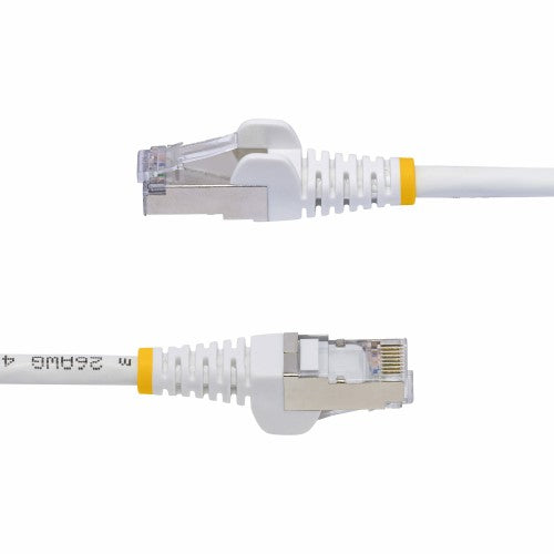 StarTech.com 50cm White CAT8 Ethernet Cable, Snagless RJ45, 25G/40G, 2000MHz, 100W PoE++, S/FTP, 26AWG Pure Bare Copper Wire, LSZH, Shielded Network Patch Cord w/Strain Reliefs, Individually Tested