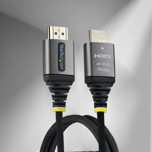 StarTech.com 50cm (1.6ft) Premium Certified High Speed HDMI Cable, Ultra Flexible HDMI Cable, 4K 60Hz/1440p 144Hz w/HDR10/ARC, 18Gbps, High Flex Braided HDMI Cord