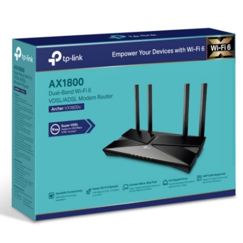 TP-Link Archer AX1800 Dual-Band Wi-Fi 6 VDSL/ADSL Modem Router