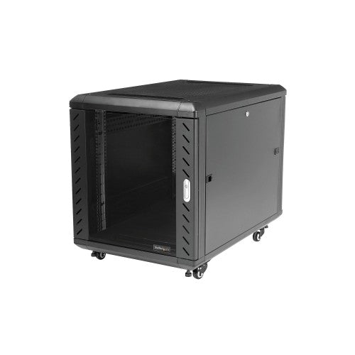 StarTech.com 12U Enterprise-Grade Server Rack Cabinet, 19in Enclosed 4-Post Rack with 29in (75cm) Mounting Depth and 1764lb (800kg) Weight Capacity