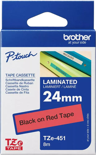 Brother TZE-451 label-making tape Black on red TZ