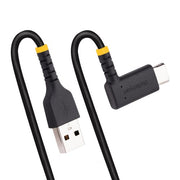 StarTech.com 6in (15cm) USB-A to USB-C Fast Charging Cable, Rugged, Right-Angled, Charge & Sync, 3A, USB 2.0, TPE Jacket and Aramid Fiber - USB Charging Cord