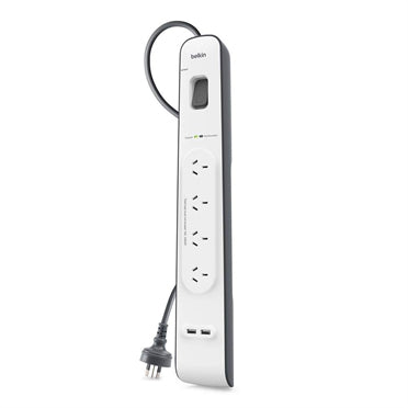 Belkin BSV401AU2M surge protector Black, White 4 AC outlet(s) 2 m