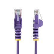 StarTech.com 10m Purple Slim CAT6 Ethernet Cable, Snagless, 100W PoE, UTP, LSZH, 28AWG Pure Bare Copper Wire, Slim RJ45 Network Patch Cord w/Strain Reliefs, Individually Tested