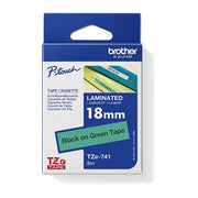 Brother TZE-741 label-making tape Black on green TZ