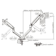 Brateck Counterbalance Monitor Arm 81.3 cm (32") Desk Graphite