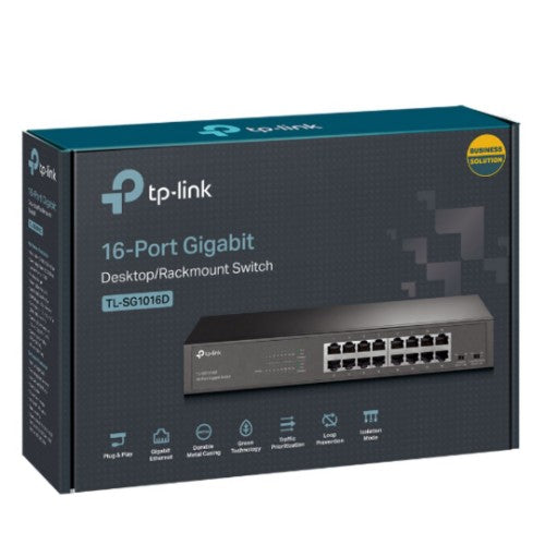 TP-Link TL-SG1016DE network switch Managed L2 Gigabit Ethernet (10/100/1000) Black
