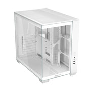 ASUS A32 White ATX dual-chamber case with panoramic design supporting up to 420mm graphics cards in length 360mm radiators and CPU air coolers up to 165mm in height