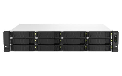 QNAP TS-1264U-RP NAS Rack (2U) Intel® Celeron® 8 GB DDR4 0 TB QNAP QTS Aluminium, Black