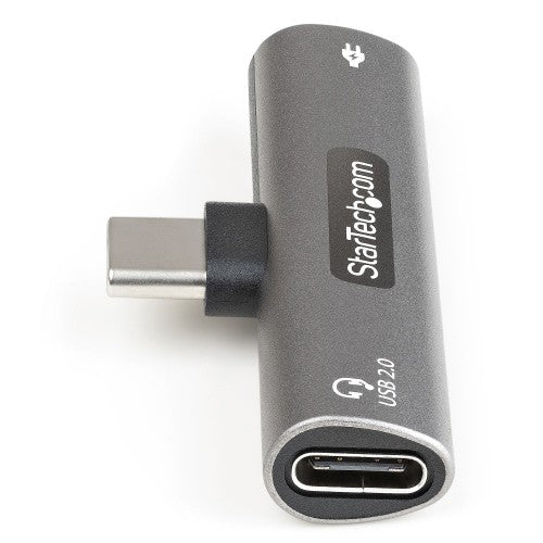 StarTech.com USB C Audio & Charge Adapter - USB-C Audio Adapter w/ USB-C Audio Headphone/Headset Port and 60W USB Type-C Power Delivery Pass-through Charger - For USB-C Phone/Tablet/Laptop