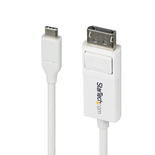 StarTech.com 6ft (2m) USB-C to DisplayPort 1.2 Cable, Bidirectional, 4K 60Hz, White Video Adapter Cord for Apple MacBook Pro / Air M1 M2 M3 M4, Mac Mini / Studio, Thunderbolt Compatible