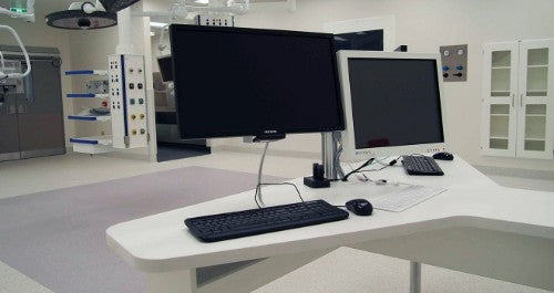 Atdec AWMS-2-4640-F-S monitor mount / stand 46 cm (18.1") Black Desk
