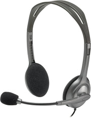 Logitech 981-000459 headphones/headset Wired Head-band Office/Call center Grey, Dark Grey