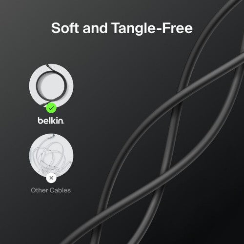 Belkin CAB021FQ1MBK USB cable 1 m USB A USB C 0.48 Gbit/s 15 W Black