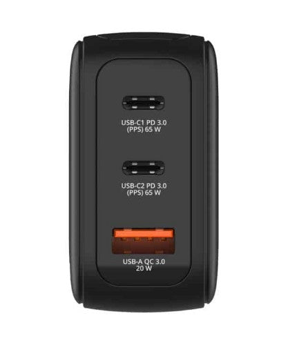 Verbatim 65W Mini GaN Charger with Display Universal Black AC Fast charging Indoor