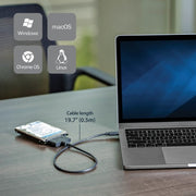 StarTech.com SATA to USB-C Cable, USB 10Gbps to 2.5in SATA I II III Hard Drive Adapter, External Converter for SSD or HDD Data Transfer