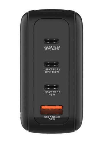 Verbatim 140W Mini GaN Charger with Display Universal Black AC Fast charging Indoor