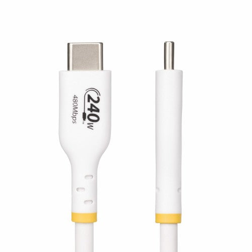 StarTech.com 10ft (3m) USB-C Charging Cable, Charge & Sync, 240W (5A) PD EPR, USB 2.0 Laptop Charger Cable, USB-IF Certified, TPE Jacket - White USB C Charging Cord