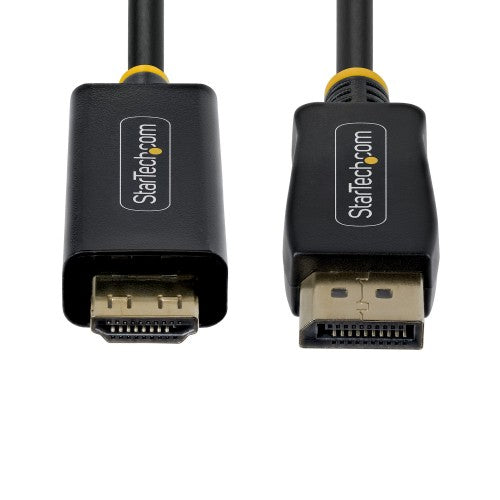 StarTech.com 15ft (4.5m) DisplayPort to HDMI Adapter Cable with Gripping Connectors, 4K 60Hz, HDR, Uni-Directional DP to HDMI Video Converter, DP Desktop to HDMI Monitor