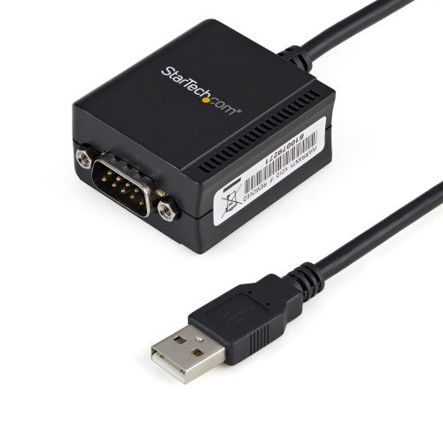 StarTech.com 6ft (1.8m) 1-Port FTDI USB to Serial RS232 Adapter Cable with COM Retention, USB to RS232 Adapter - TAA