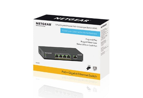 NETGEAR GS305P Unmanaged Gigabit Ethernet (10/100/1000) Power over Ethernet (PoE) Black