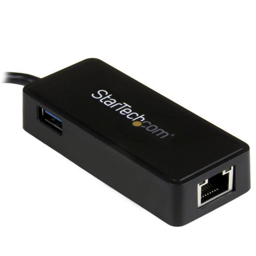 StarTech.com USB-C to Gigabit Network Adapter with Extra USB 3.0 Port - Black